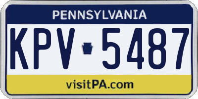 PA license plate KPV5487