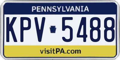 PA license plate KPV5488