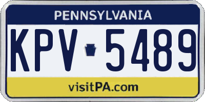 PA license plate KPV5489