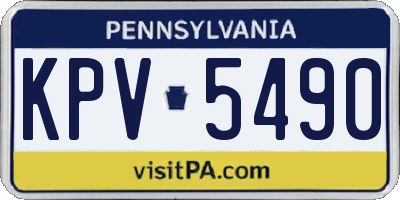 PA license plate KPV5490