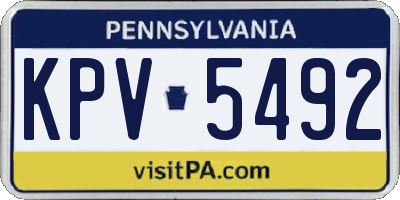 PA license plate KPV5492