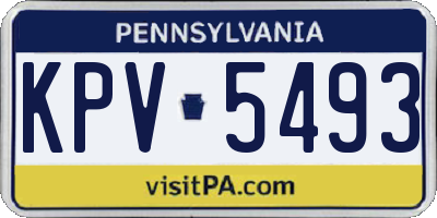 PA license plate KPV5493