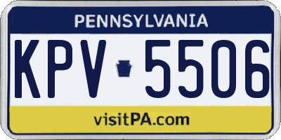 PA license plate KPV5506