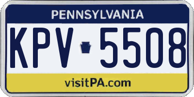 PA license plate KPV5508
