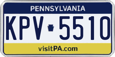 PA license plate KPV5510