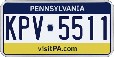 PA license plate KPV5511