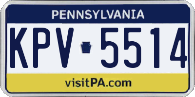 PA license plate KPV5514
