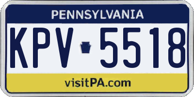 PA license plate KPV5518