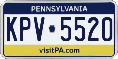 PA license plate KPV5520