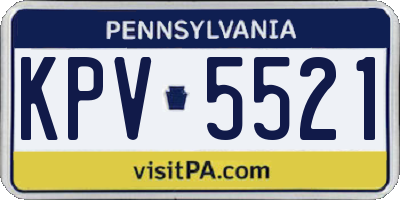 PA license plate KPV5521