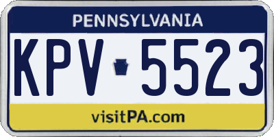 PA license plate KPV5523
