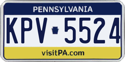 PA license plate KPV5524