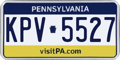 PA license plate KPV5527