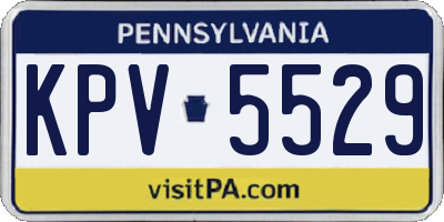 PA license plate KPV5529