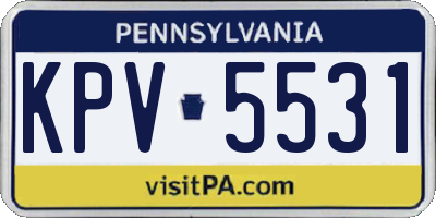PA license plate KPV5531