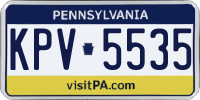 PA license plate KPV5535