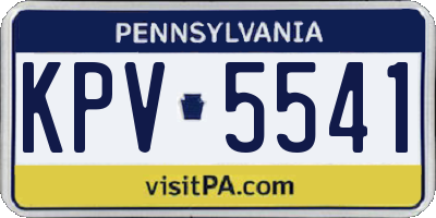 PA license plate KPV5541