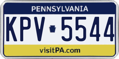 PA license plate KPV5544