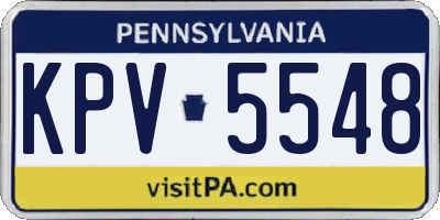 PA license plate KPV5548