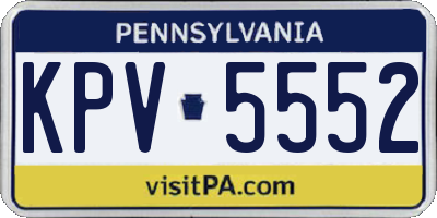 PA license plate KPV5552