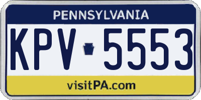 PA license plate KPV5553