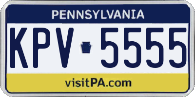 PA license plate KPV5555