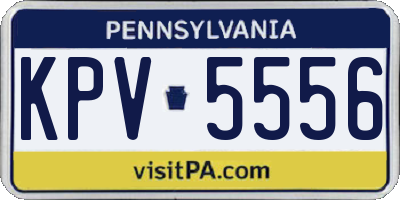 PA license plate KPV5556
