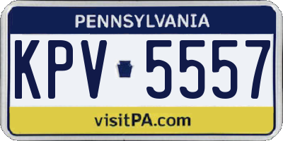 PA license plate KPV5557