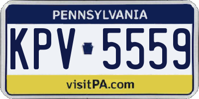 PA license plate KPV5559