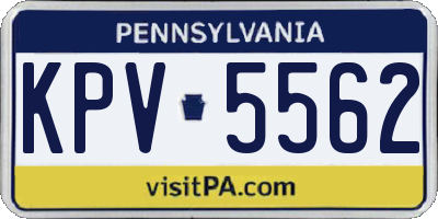 PA license plate KPV5562