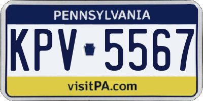PA license plate KPV5567
