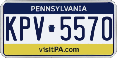PA license plate KPV5570
