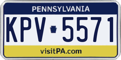 PA license plate KPV5571