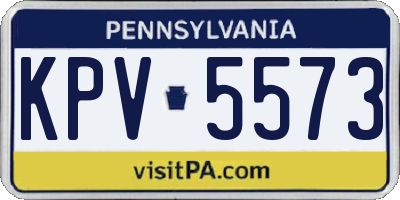 PA license plate KPV5573