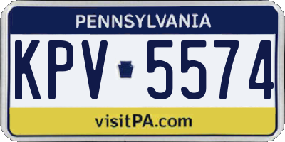 PA license plate KPV5574