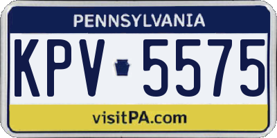PA license plate KPV5575