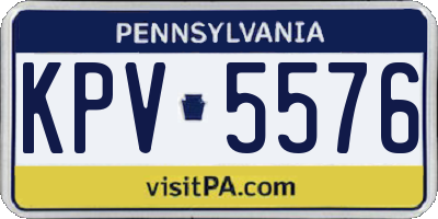 PA license plate KPV5576