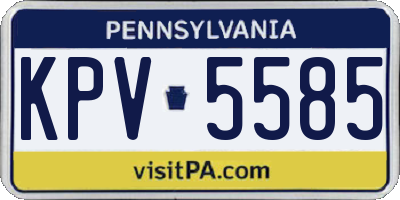PA license plate KPV5585