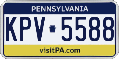 PA license plate KPV5588