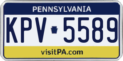 PA license plate KPV5589