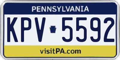 PA license plate KPV5592