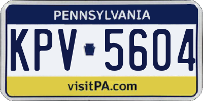 PA license plate KPV5604