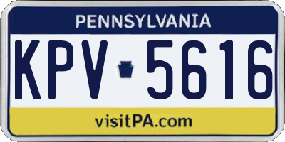 PA license plate KPV5616