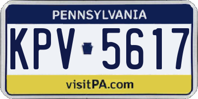 PA license plate KPV5617