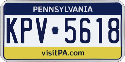 PA license plate KPV5618