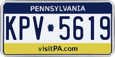 PA license plate KPV5619