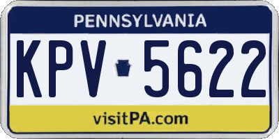 PA license plate KPV5622