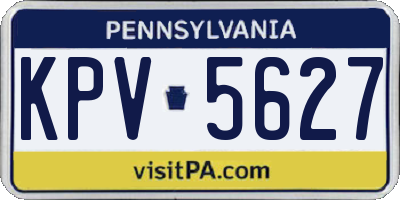 PA license plate KPV5627