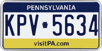 PA license plate KPV5634
