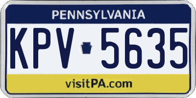 PA license plate KPV5635
